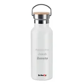 Butelki termiczne - Butelka termiczna Dr.Bacty Iris 500 ml - biała- personalizowana grawerem - miniaturka - grafika 1