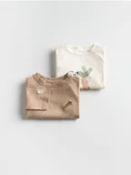 Komplety dla niemowląt - Reserved - Bawełniany longsleeve 2 pack - złamana biel - miniaturka - grafika 1