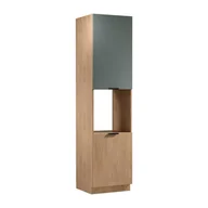 Szafki kuchenne - Szafka kuchenna stojąca wysoka z nadstawką Acari 60 cm kolor zielony/dąb - miniaturka - grafika 1