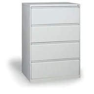 Szafy biurowe - KOVONA Dwurzędowa szafa kartotekowa A4, 4 szuflady, kolor szary G23240.2.09.2B2B - miniaturka - grafika 1