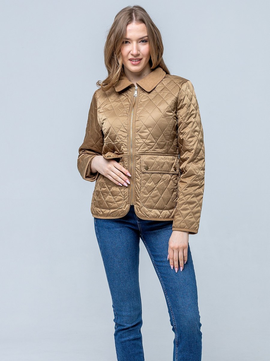 PRZEJŚCIOWA PIKOWANA KURTKA DAMSKA Z KOŁNIERZYKIEM