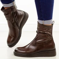 Botki damskie - Brązowe wysokie botki damskie Vinceza 58557 - miniaturka - grafika 1