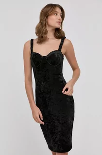 Sukienki - Guess sukienka kolor czarny mini dopasowana - grafika 1