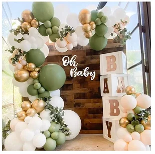 Zestaw Girlanda Balonowa ZIELONA BOHO urodziny 152 - Balony i akcesoria - miniaturka - grafika 1