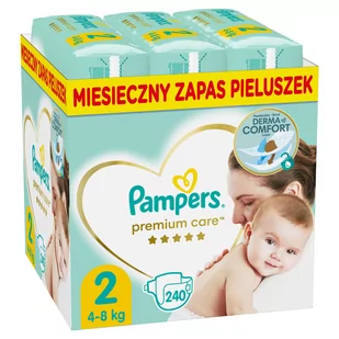 Pampers Premium Care 2 MINI 240 szt 3-6 kg) ZAPAS NA MIESIĄC pieluchy jednorazowe - Pieluchy - miniaturka - grafika 1