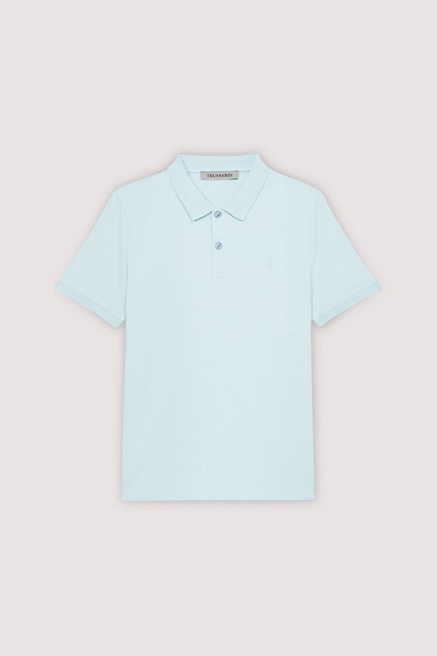 polo slim fit męskie jasnoniebieski