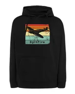 Bluzy męskie - Bluza z kapturem Myśliwiec Spitfire 2 Wojna Światowa Czarny XL - miniaturka - grafika 1