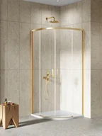 Kabiny prysznicowe - Kabina prysznicowa półokrągła 90x90 złota szczotkowana K-3589 Prime New Trendy Gold Brushed - miniaturka - grafika 1