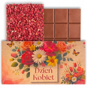 Prezent na dzień kobiet walentynki upominek czekolada mleczna 50 g kraftowa z nadrukiem - Zestawy upominkowe - miniaturka - grafika 1