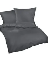 Pościel - Pościel z kory 160x200 grafitowa jednobarwna 100% bawełna guziki - miniaturka - grafika 1