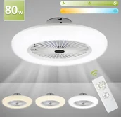 Wentylatory sufitowe - Wentylator sufitowy VINGO 80W z oświetleniem, regulowana prędkość wiatru i temperatura barwowa, lampa sufitowa wentylatora z pilotem do salonu, sypialni, jadalni, lampa LED, 2700K-6500K - miniaturka - grafika 1
