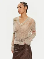 Swetry damskie - Patrizia Pepe Sweter 8K0228 K178-YA23 Beżowy Regular Fit - miniaturka - grafika 1