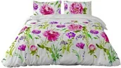 Pościel - Matex Pościel satynowa 160x200 kwiaty biała różowa Prestige 1 - miniaturka - grafika 1