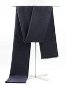 Apaszki i szaliki męskie - Szal Szalik Męski Granatowo - Szary W Kratkę - miniaturka - grafika 1