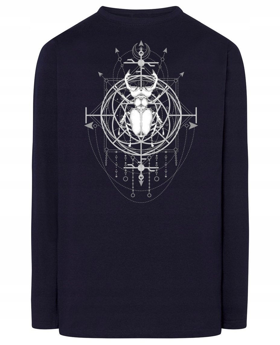 Longsleeve ciekawy nadruk CHRZĄSZCZ MAGIA r.L