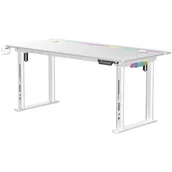 Biurka gamingowe - Biurko gamingowe COBRA Electra S CRF1622ELWHRGB Biały - miniaturka - grafika 1