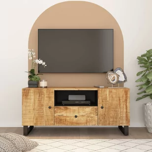 vidaXL Szafka RTV, 105x33,5x46 cm, mango i materiał drewnopochodny - Szafki RTV - miniaturka - grafika 1