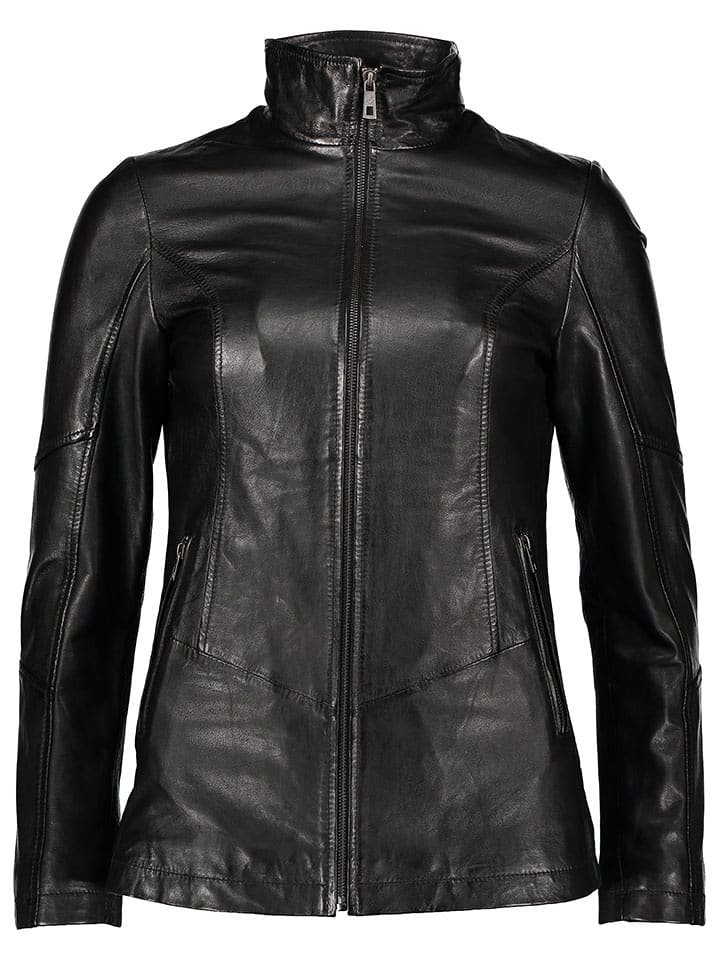 Bugatti Skórzana kurtka w kolorze czarnym