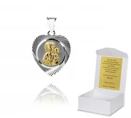 Biżuteria dla dzieci - ! 925 Srebrny Medalik Katolicki 925 1,93g 2,5cm M9 - miniaturka - grafika 1