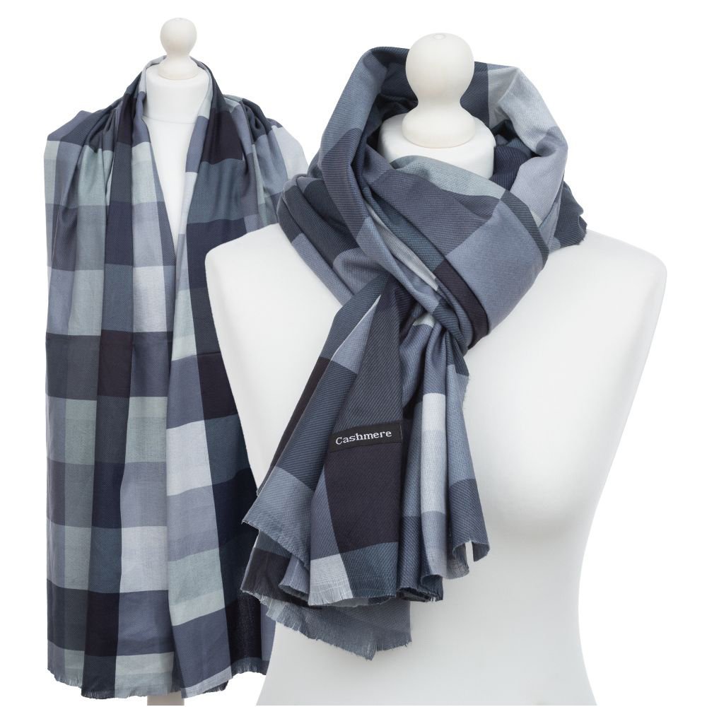 Duży Szal Damski Kaszmirowy W Kratkę Szalik Krata Długi Kaszmir Kolory - Sza-159-11