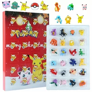 Pokemon 24 Figurki Kalendarz Adwentowy Pokemonów Dla Dzieci Pikachu Prezent - Ozdoby bożonarodzeniowe - miniaturka - grafika 1