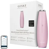 Pozostałe urządzenia kosmetyczne - Geske, Urządzenie do mikroprądowego liftingu twarzy 6w1 z aplikacją, różowa - miniaturka - grafika 1