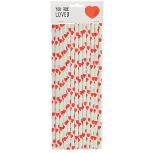 Słomki papierowe serduszka 12 szt. - Słomki do napojów - miniaturka - grafika 1