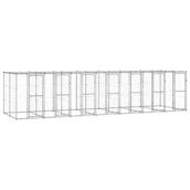 Budy dla psów - shumee Kojec dla psa z zadaszeniem stal galwanizowana 16,94 m - miniaturka - grafika 1