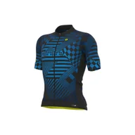 Koszulki rowerowe - Koszulka rowerowa męska Alé Cycling PR-S Checker M Czarno-niebieski - miniaturka - grafika 1