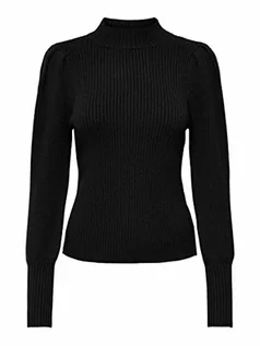 Swetry damskie - ONLY Damski sweter ONLKATIA L/S z wysokim dekoltem KNT NOOS, czarny, 3XL - grafika 1
