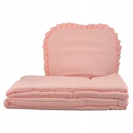 Pościel dla dzieci - Kocyk z poduszką-pościel do łóżeczka/kołyski muślin 100x75 cukierkowy róż - miniaturka - grafika 1