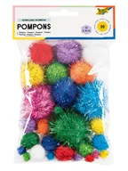 Zabawki kreatywne - Folia Kolorowe pompony (30 szt.) - miniaturka - grafika 1