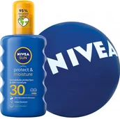 Balsamy i kremy do opalania - Nivea Protect & Moisture SPF30 Spray + Piłka Plażowa - miniaturka - grafika 1