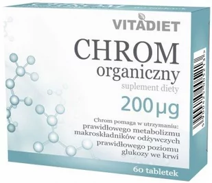 Vitadiet Chrom Organiczny 200 Mcg - suplement diety 60 tab. - Serce i układ krążenia - miniaturka - grafika 1