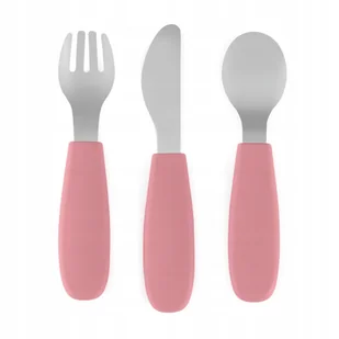 PETITE&MARS Sztućce dla dzieci z nierdzewnej stali Dusty Rose 12m+ - Sztućce dla dzieci - miniaturka - grafika 1