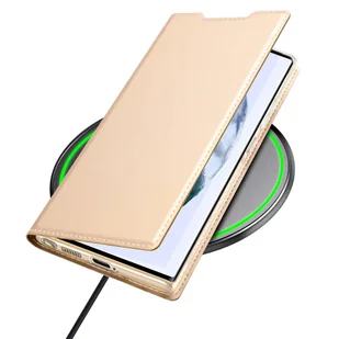 Dux Ducis Skin Pro kabura etui pokrowiec z klapką Samsung Galaxy S22 Ultra złoty - Etui i futerały do telefonów - miniaturka - grafika 6
