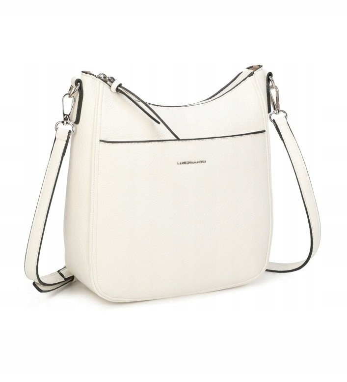 Torebka Damska Pojemna Listonoszka Crossbody Biała Codzienna LUIGISANTO