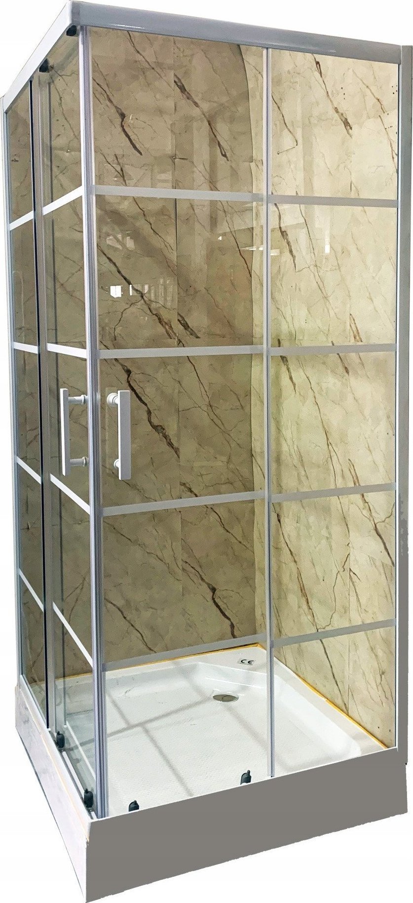Toule Szklana kabina prysznicowa 90x90 biała Loft 185cm szprosy szk_mona90_bia