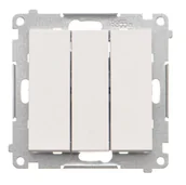 Wyłączniki światła i elektryczne - Wyłącznik potrójny z podświetleniem LED Simon 55 - biały mat - miniaturka - grafika 1