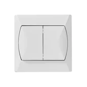 Wyłączniki światła i elektryczne - LEDart podwójny biały ŁP-2A/00 Akcent Ospel - miniaturka - grafika 1