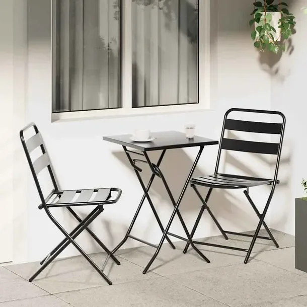 Zestaw bistro 3-częściowy, stal malowana proszkowo, antracytowy, 50x50x72