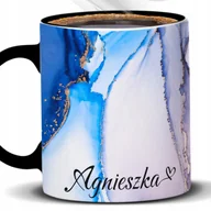 Kubki - Kubek Z Nadrukiem IMITACJA MARMURU IMIĘ Czarno Biały Kreator - miniaturka - grafika 1