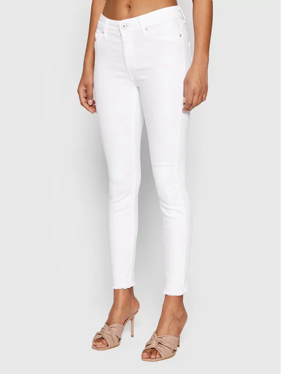 Only Jeansy Blush 15155438 Biały Skinny Fit