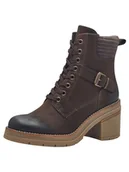 Kozaki damskie - Marco Tozzi Damskie buty Bootie Laced 2-25287-43 modne kozaki, Cafe, 41 EU, kawa, 41 EU - miniaturka - grafika 1