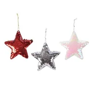 Bombki - Zawieszka gwiazda z cekinami świąteczna choinkowa - miniaturka - grafika 1
