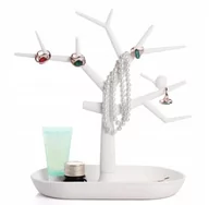 Biżuteria - akcesoria - Stojak Na Biżuterię Drzewko Organizer Biały - miniaturka - grafika 1