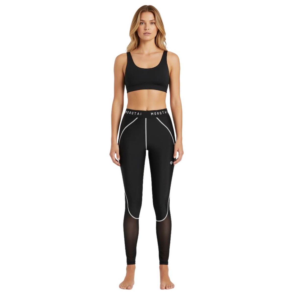 Legginsy damskie Morotai Performance Dual Mesh sportowe czarne-XL