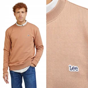 Lee PLAIN CREW SWEAT Cider BLUZA Z MAŁYM LOGO REGULAR FIT XXL - Bluzy męskie - miniaturka - grafika 1
