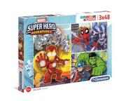 Puzzle - Clementoni Puzzle 3x48 Super Kolor Superhero - miniaturka - grafika 1