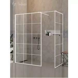 New Trendy EXK-2315 KABINA NEW MODUS WHITE WALK-IN U 170x120x200 CZYSTE 8mm ACTIVE SHIELD - Kabiny prysznicowe - miniaturka - grafika 1
